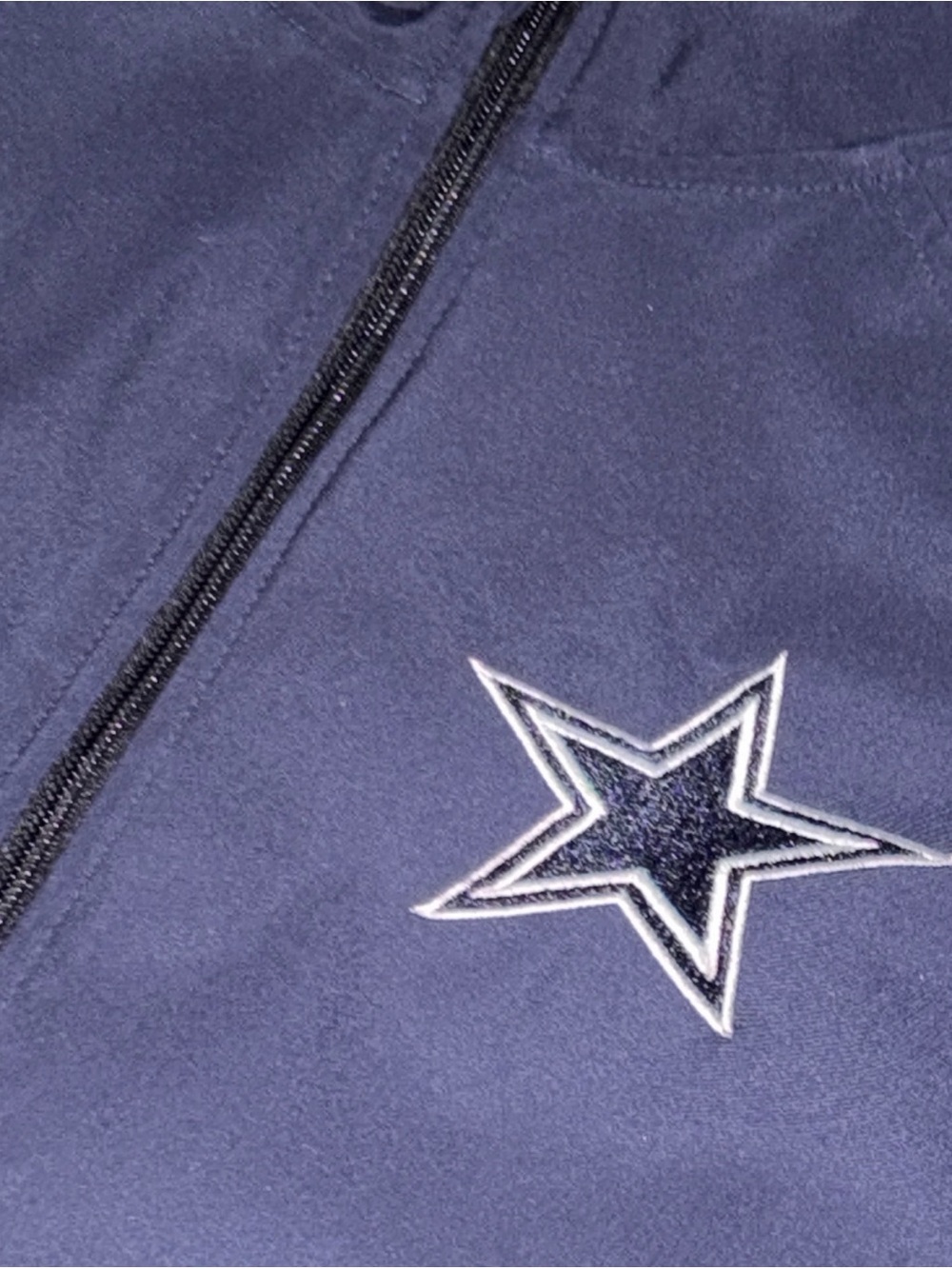 Men's Navy Windbreaker Jacket with Star Patch - Picture 5 of 6